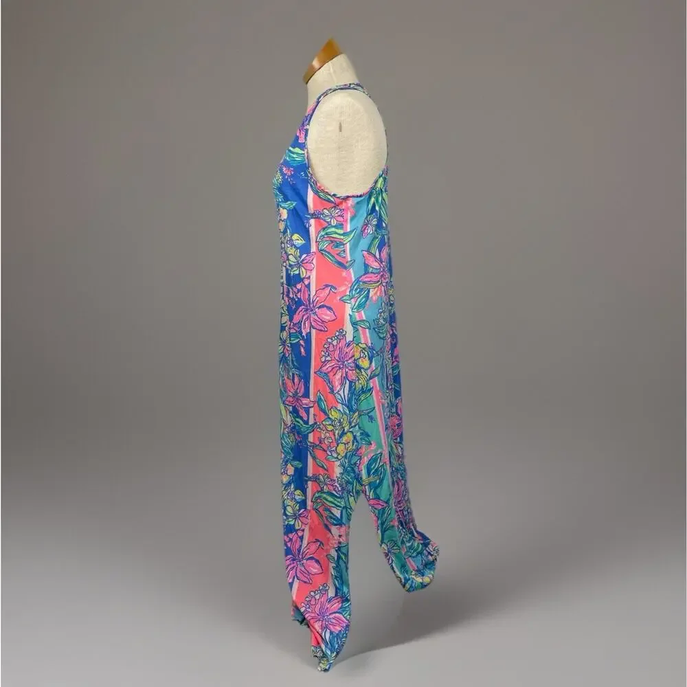 Lilly Pulitzer Kerri Maxi Dress Easy Tiger Floral Print Womens Small Sleeveless - Picture 3 of 10